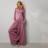 Lunya Loungewear Organic Pima Wide Leg Pant - #Clarion Rose